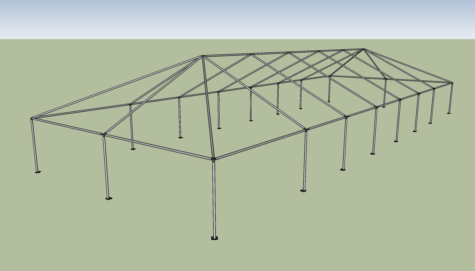 30x80 frame tent End View